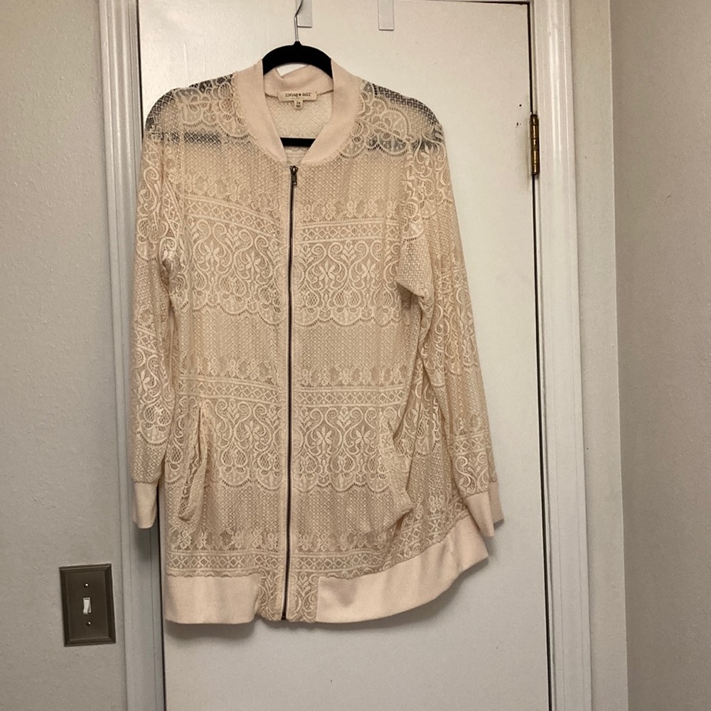 Lace bomber jacket